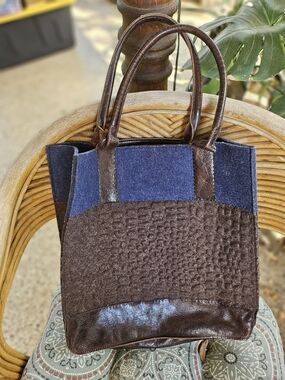 Graf & Lantz Jaunt Merino Brown Wool & Leather Tote Bag